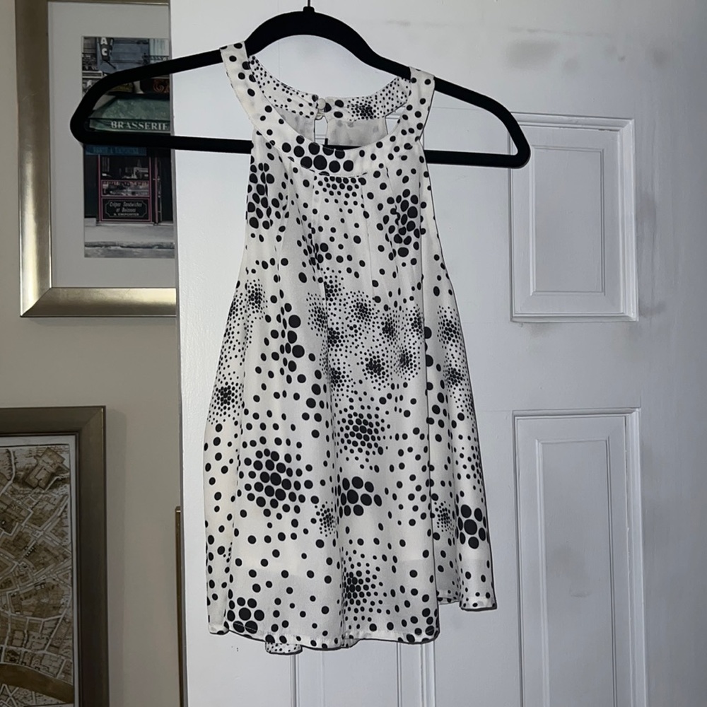 Silk black and white top